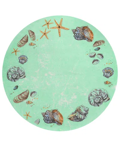 Dalyn Seabreeze Sz9 8'x8' Round Area Rug In Mint