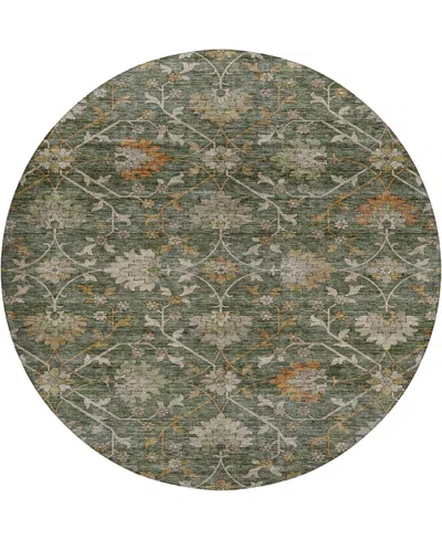 Dalyn Silk Road Washable Sr1 8'x8' Round Area Rug In Green