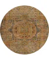 Dalyn Silk Road Washable Sr10 8'x8' Round Area Rug In Yellow