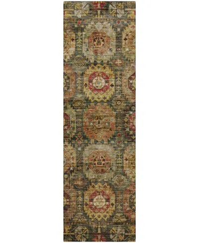 Dalyn Silk Road Washable Sr11 2'3"x7'6" Runner Area Rug In Green