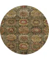 Dalyn Silk Road Washable Sr11 8'x8' Round Area Rug In Green