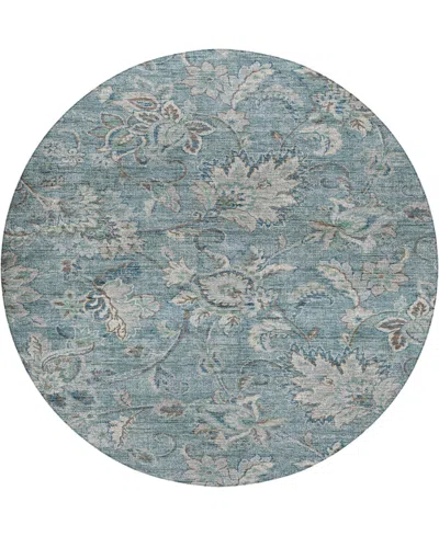 Dalyn Silk Road Washable Sr2 8'x8' Round Area Rug In Blue