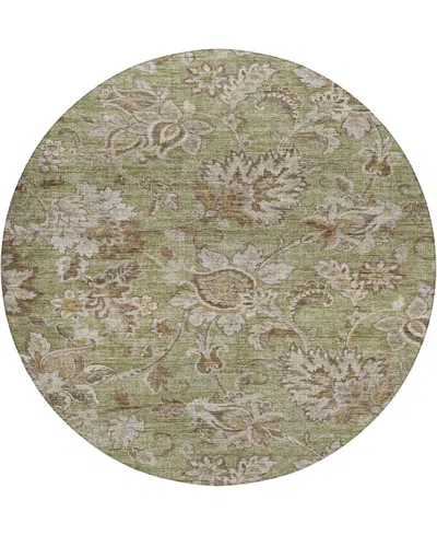 Dalyn Silk Road Washable Sr2 8'x8' Round Area Rug In Green