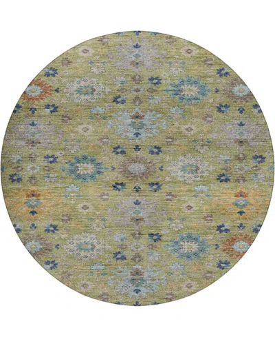 Dalyn Silk Road Washable Sr3 8'x8' Round Area Rug In Green