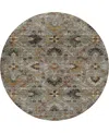 Dalyn Silk Road Washable Sr4 8'x8' Round Area Rug In Gray