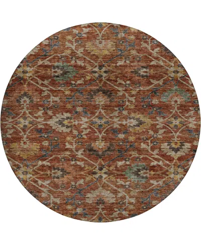 Dalyn Silk Road Washable Sr4 8'x8' Round Area Rug In Red