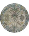 Dalyn Silk Road Washable Sr5 8'x8' Round Area Rug In Blue
