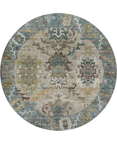 Dalyn Silk Road Washable Sr5 8'x8' Round Area Rug In Blue