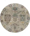Dalyn Silk Road Washable Sr5 8'x8' Round Area Rug In Gray