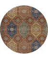 Dalyn Silk Road Washable Sr7 8'x8' Round Area Rug In Red