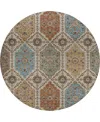 Dalyn Silk Road Washable Sr7 8'x8' Round Area Rug In Sand