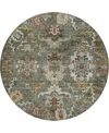 Dalyn Silk Road Washable Sr8 8'x8' Round Area Rug In Green