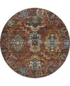 Dalyn Silk Road Washable Sr8 8'x8' Round Area Rug In Red