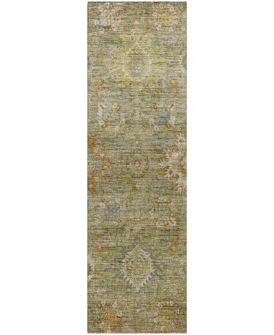 Dalyn Silk Road Washable Sr9 2'3"x7'6" Runner Area Rug In Green