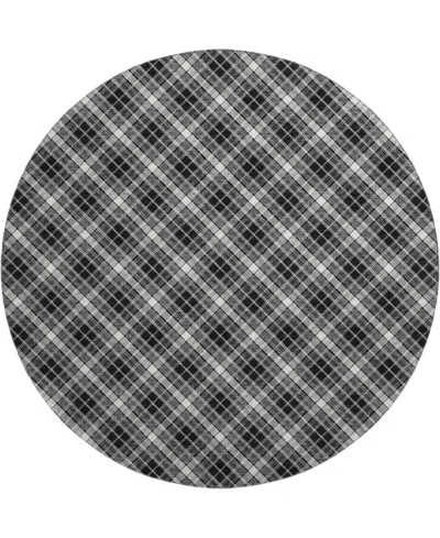 Dalyn Soft Essentials Machine Washable Se3 8'x8' Round Area Rug In Black