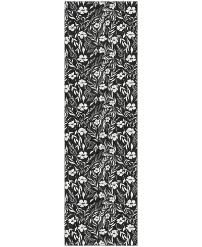 Dalyn Soft Essentials Machine Washable Se4 2'3"x7'6" Runner Area Rug In Black