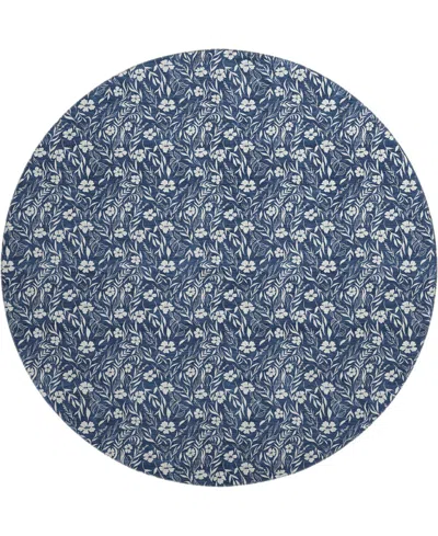 Dalyn Soft Essentials Machine Washable Se4 8'x8' Round Area Rug In Blue