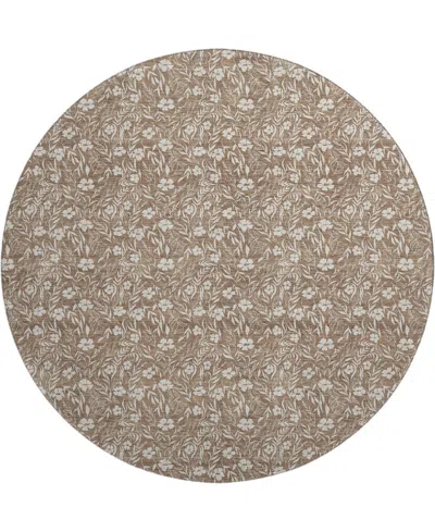 Dalyn Soft Essentials Machine Washable Se4 8'x8' Round Area Rug In Brown