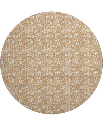 Dalyn Soft Essentials Machine Washable Se4 8'x8' Round Area Rug In Brown