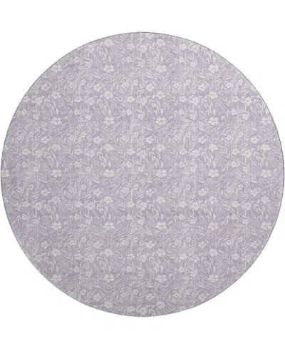 Dalyn Soft Essentials Machine Washable Se4 8'x8' Round Area Rug In Purple