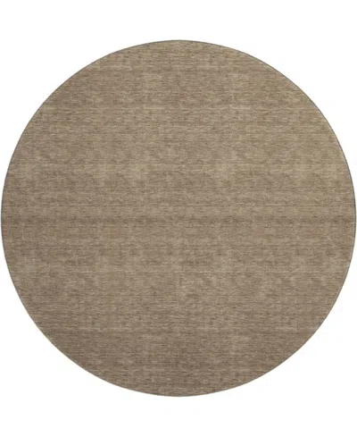 Dalyn Soft Essentials Machine Washable Se6 8'x8' Round Area Rug In Brown