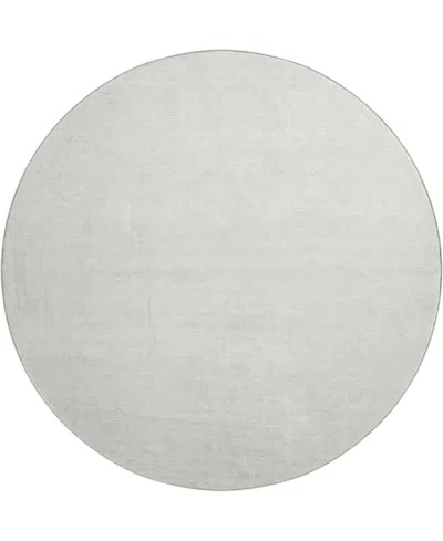 Dalyn Soft Essentials Machine Washable Se6 8'x8' Round Area Rug In White