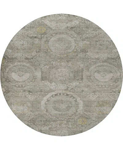 Dalyn Tabrook Tb14 8'x8' Round Area Rug In Gray