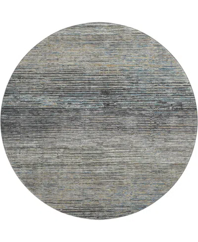 Dalyn Trevi Washable Tv1 8'x8' Round Area Rug In Slate