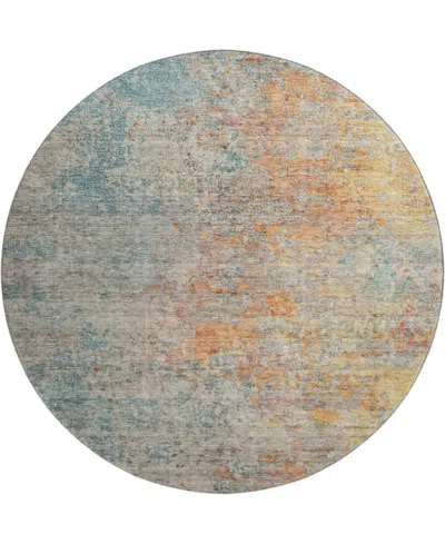 Dalyn Trevi Washable Tv13 8'x8' Round Area Rug In Teal