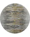 Dalyn Trevi Washable Tv14 8'x8' Round Area Rug In Gray