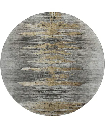 Dalyn Trevi Washable Tv14 8'x8' Round Area Rug In Gray