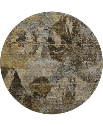 Dalyn Trevi Washable Tv15 8'x8' Round Area Rug In Mocha