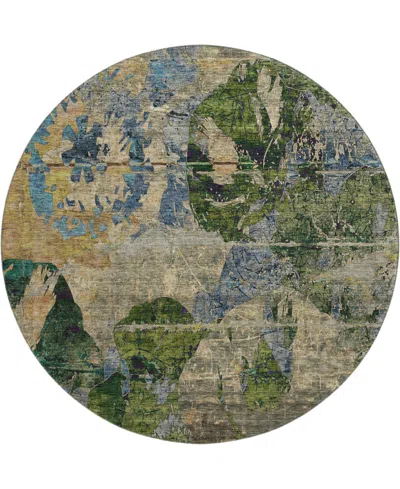 Dalyn Trevi Washable Tv15 8'x8' Round Area Rug In Taupe