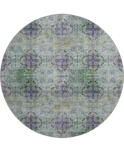 Dalyn Trevi Washable Tv16 8'x8' Round Area Rug In Purple