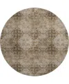 Dalyn Trevi Washable Tv16 8'x8' Round Area Rug In Taupe