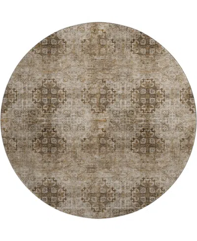 Dalyn Trevi Washable Tv16 8'x8' Round Area Rug In Taupe