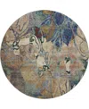 Dalyn Trevi Washable Tv17 8'x8' Round Area Rug In Beige