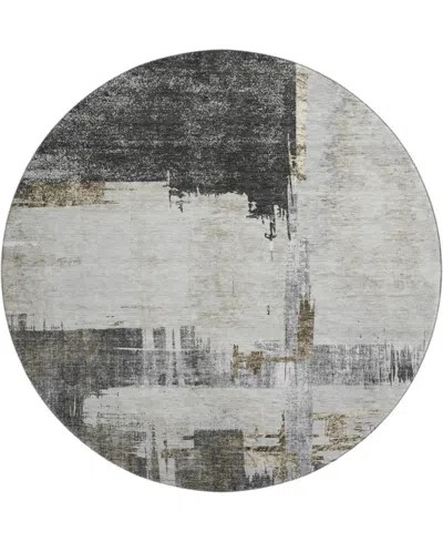Dalyn Trevi Washable Tv18 8'x8' Round Area Rug In Gray