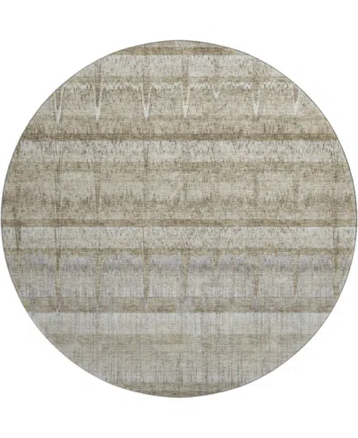 Dalyn Trevi Washable Tv19 8'x8' Round Area Rug In Taupe