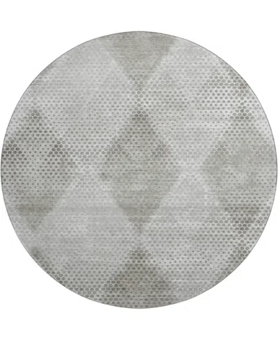 Dalyn Trevi Washable Tv4 8'x8' Round Area Rug In Gray