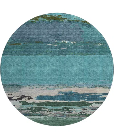 Dalyn Trevi Washable Tv8 8'x8' Round Area Rug In Teal