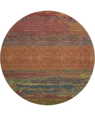 Dalyn Trevi Washable Tv8 8'x8' Round Area Rug In Terracotta