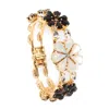 Damapreziosa Women's Black / White Daisy Bracelet In Multi