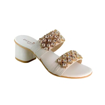 Damapreziosa Women's Eleonora White Heel Mules