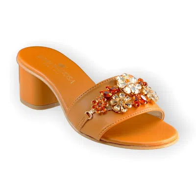 Damapreziosa Women's Flora Brown Sandals With Crystals