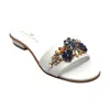 Damapreziosa Women's Flora White Flat Sandal With Crystals In White