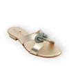 Damapreziosa Women's Gold Ludovica Vegan Flat Jeweled Sandal In Gold