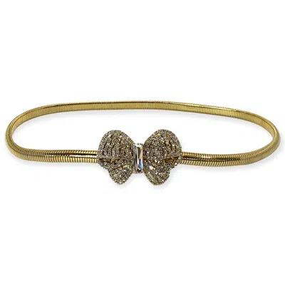 Damapreziosa Women's Gold Naomi Thin Belt With Crystal Buckle