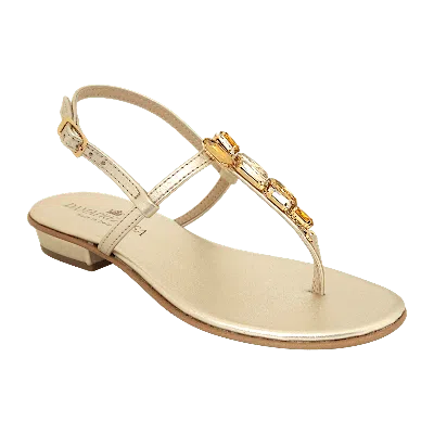 Damapreziosa Women's Gold Selene Amber & Topaz Jewel Sandal