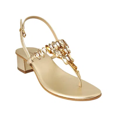 Damapreziosa Women's Gold / Yellow Gabrielle Topaz Jewel Sandal In Gold/yellow